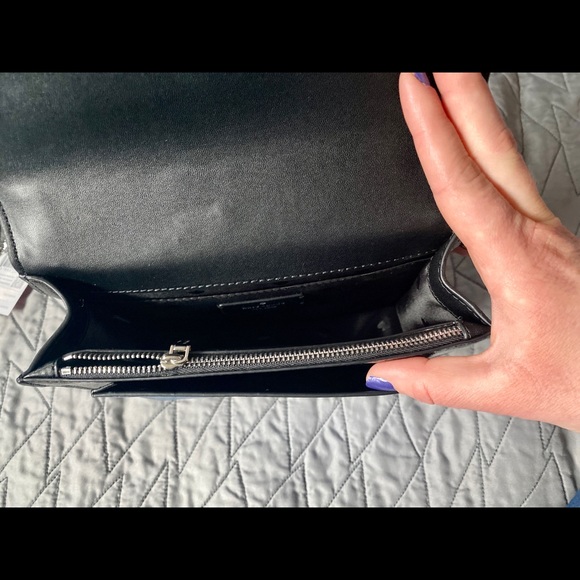 ♠️ Kate Spade Remi Tricolor Colorblock Flap Chain Crossbody Bag, Metallic Blue - Picture 4 of 5